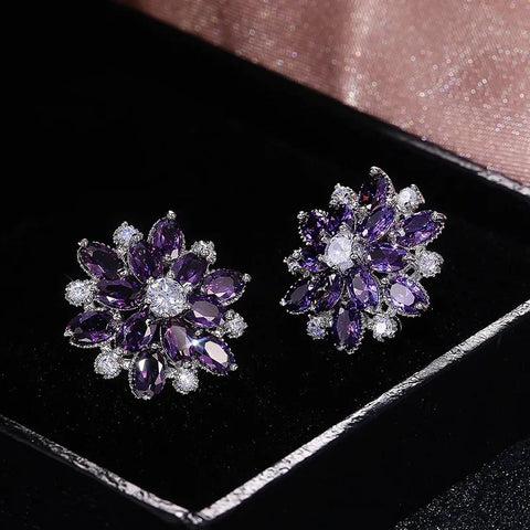 Cute Big AAAAA Bling Cubic Zirconia  Earrings