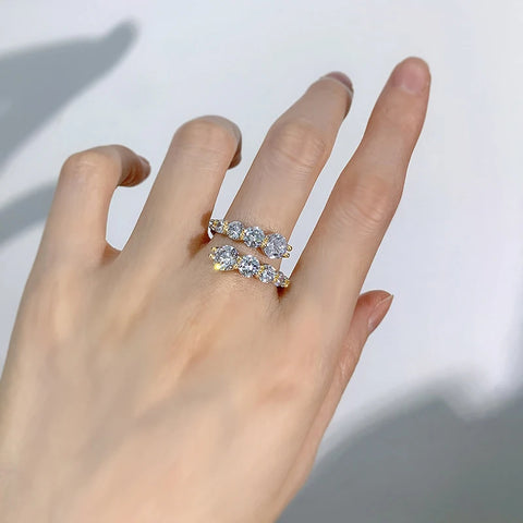 3.26cttw All Moissanite Rings
