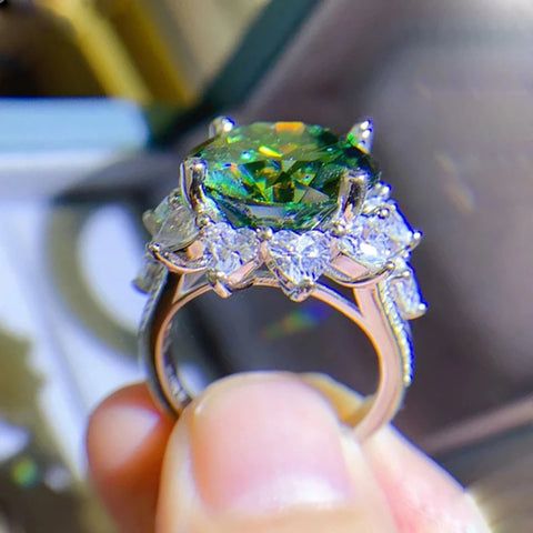 NKHOG 10CT Pink Moissanite Ring