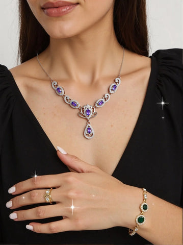 ZECAA Tanzanite Jewelry Necklace Pendant