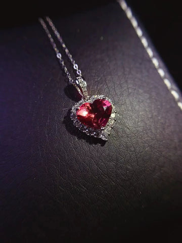 KJJEAXCMY S925 Sterling Silver Natural near Full Clarity Brazilian Tourmaline Women's Necklace Pendant Birthday Wedding Gift