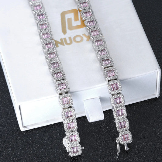 Hip Hop 8mm Square Diamond  Bracelet