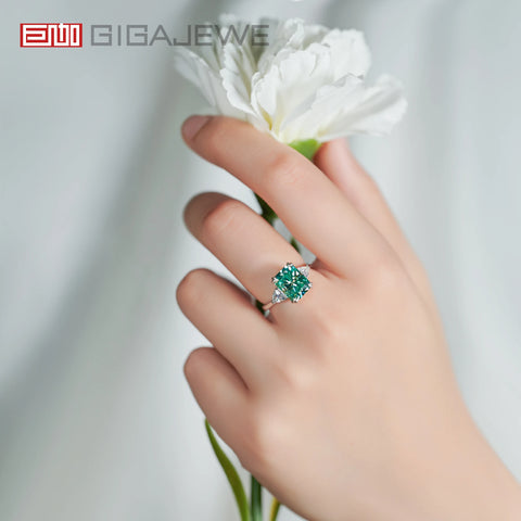GIGAJEWE Moissanite 8X10mm 4.0ct Radiant Cut Natural Cyan