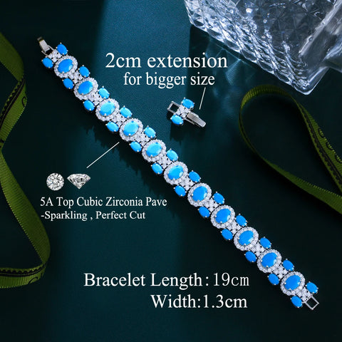 ThreeGraces 2024 New Luxury Blue Turquoise Geometric