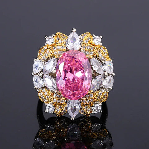 Aquamarine Necklace Zircon Pendant Necklace for Women European and American Style Emerald Ring Red Tourmaline Ring