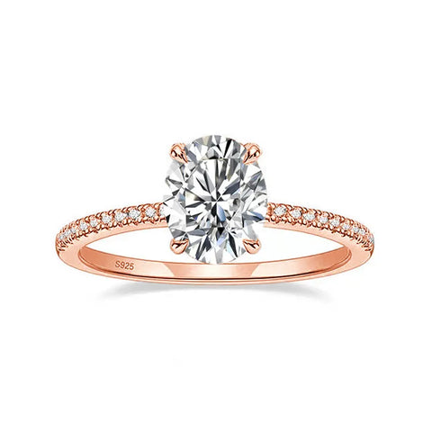 KNOBSPIN 1/2/3ct D Color Oval Cut Moissanite Ring