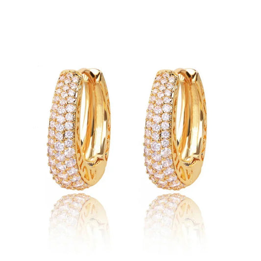 RAKOL Hollow Hoop: Dazzling CZ Hoops.