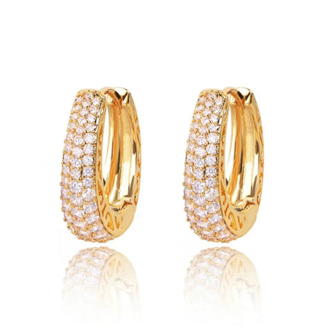 RAKOL Hollow Hoop: Dazzling CZ Hoops.