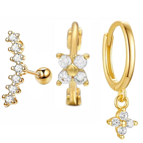 Cubic Zirconia Chain Hoop Earring