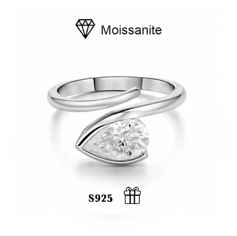 925 silver Mosan diamond ring