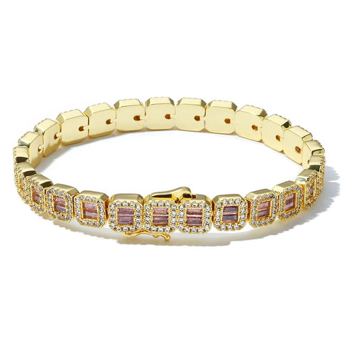 Hip Hop 8mm Square Diamond  Bracelet