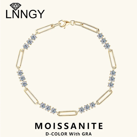 Lnngy Certified Round 3MM Moissanite Bracelet