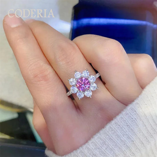 2 Carat Pink Diamond Ring Plated 18K White Gold