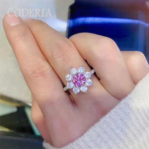 2 Carat Pink Diamond Ring Plated 18K White Gold