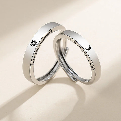 New Simple Couple Rings Silver