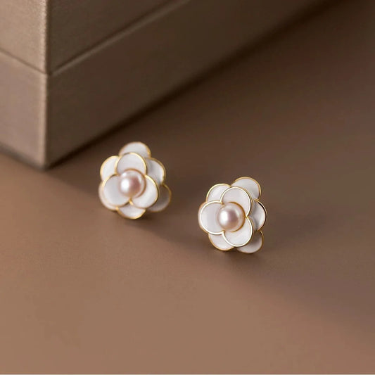 2024 New Romantic Camellia Flower stud earrings