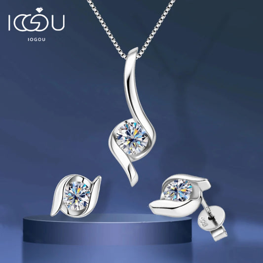 IOGOU Certified 2cctw D Color Moissanite Jewelry Sets