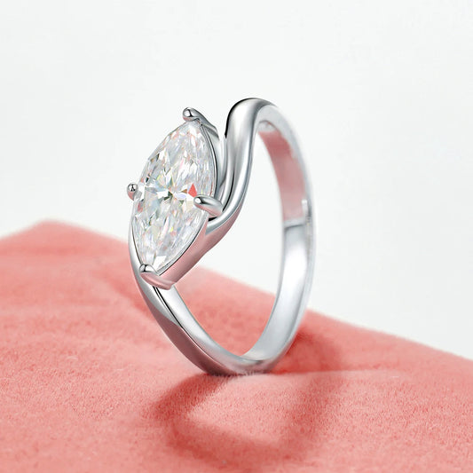 BXINY 1/2CT Marquise Moissanite Ring