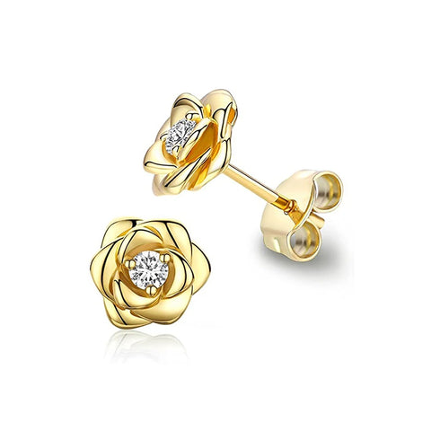 Huitan Eternity Love Earrings Ear Stud Piercing Silver