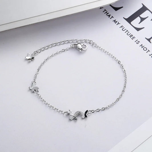 VENTFILLE 925 Silver Diamond-Studded Butterfly Bracelet