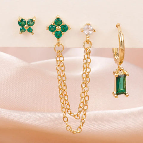 3PCS Exquisite Stainless Steel 12Earrings