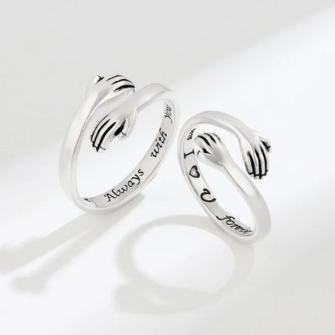 Romantic Heart Hand Hug Ring