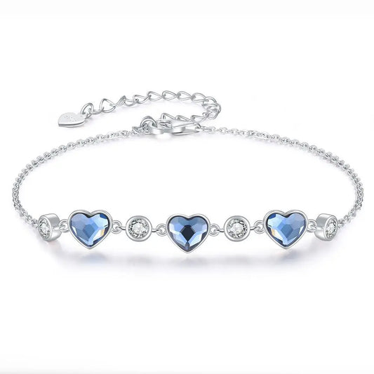 Luxury 925 Sterling Silver Blue Heart