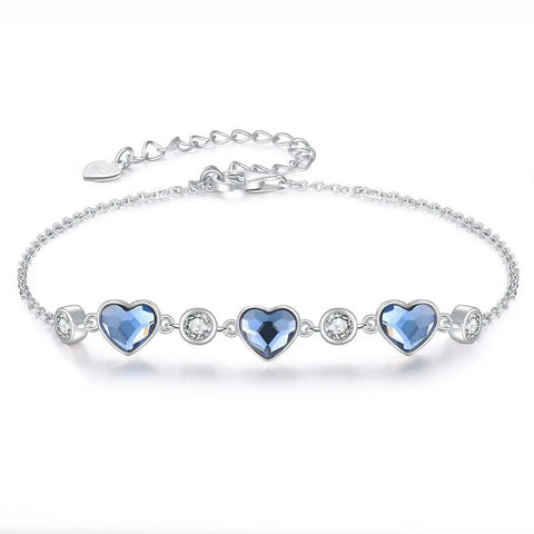 Luxury 925 Sterling Silver Blue Heart