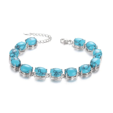 Natural Amethyst Labradorite Turquoise Bracelet