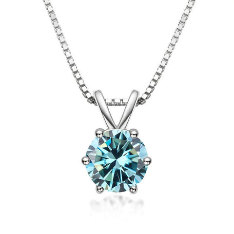 Bague Ringen 100% 925 Sterling Silver 1ct Moissanite Necklace