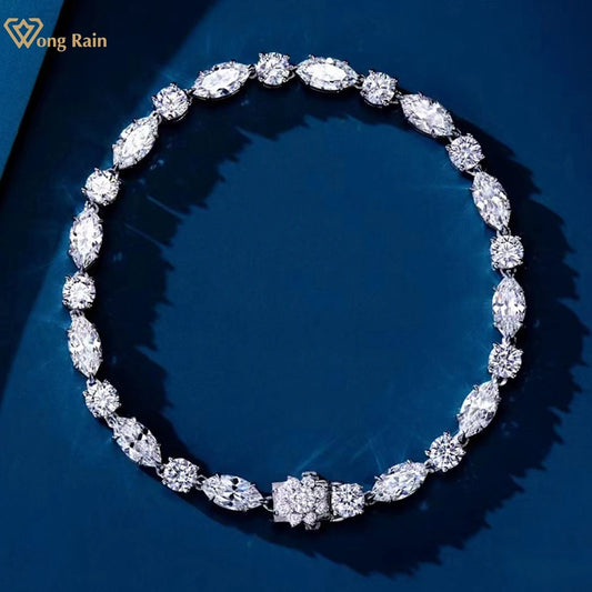 Wong Rain Round Marquise Cut Simulated Moissanite