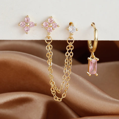 3PCS Exquisite Stainless Steel 12Earrings