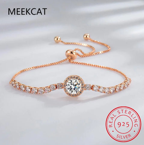 Round Cut D VVS1 Moissanite Tennis Bracelet