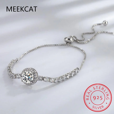Round Cut D VVS1 Moissanite Tennis Bracelet