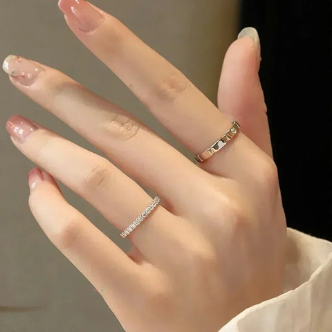1.5/3mm Full Moissanite Diamond Couple Ring