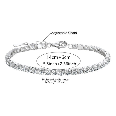 925 Sterling Silver 4.4 Carat Moissanite