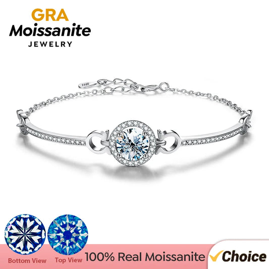 Moissanite Diamond Round Tennis Bracelet