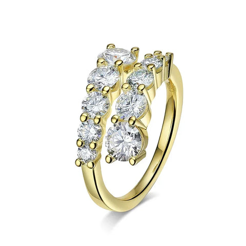 Smyoue 10 Gems Full Moissanite Rings