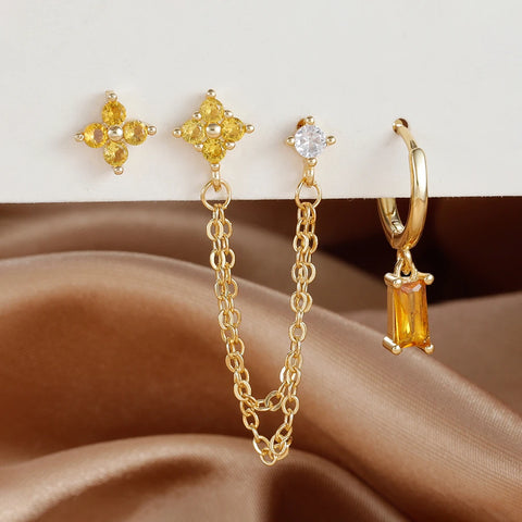 3PCS Exquisite Stainless Steel 12Earrings