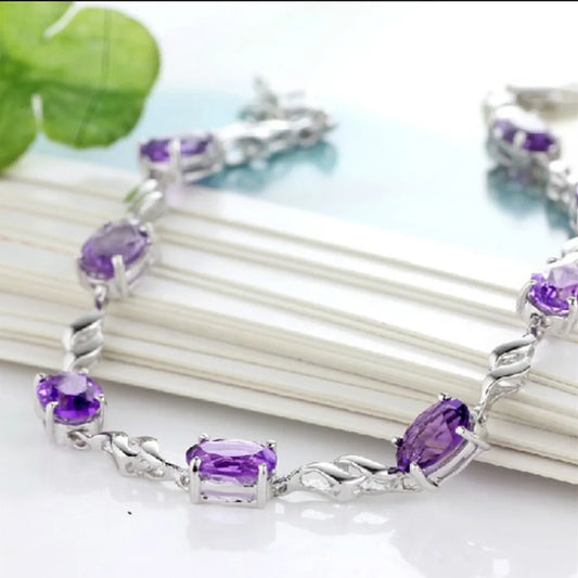 Purple Crystal Jewelry Bracelet