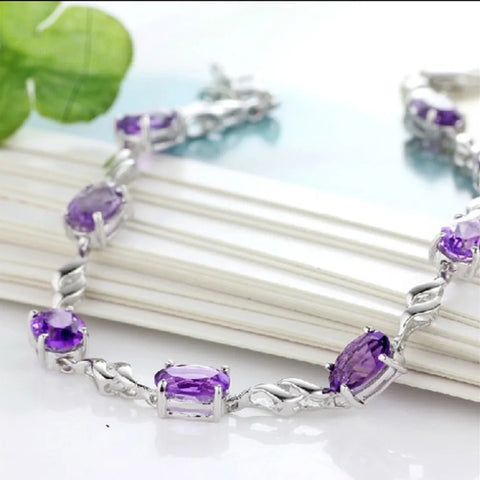 Purple Crystal Jewelry Bracelet