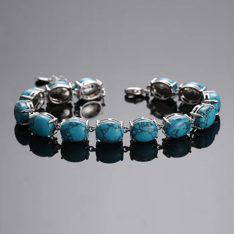 Natural Amethyst Labradorite Turquoise Bracelet
