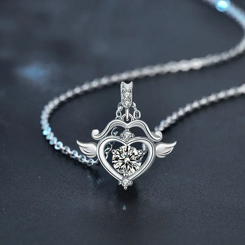 Light luxury 925 sterling silver moissanite cupid's arrow necklace for women, anniversary birthday gift