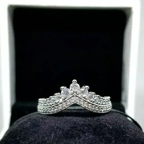 Princess Wish Crown Moissanite Engagement Rings