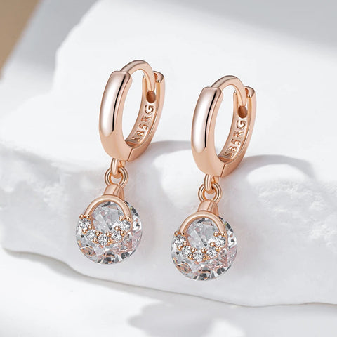 Kinel Hot 585 Rose Gold Color Drop Earrings