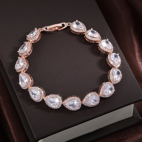 Geometric Water Drop CZ Bracelet