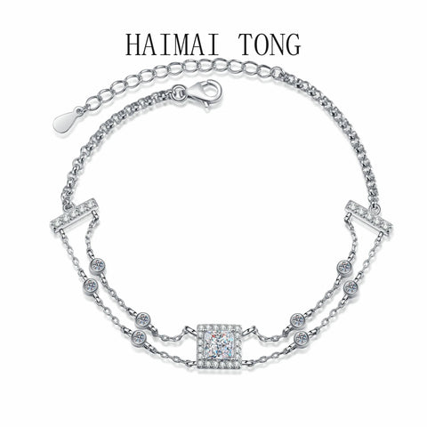 HAIMAITONG Hand-inlaid Moissanite bracelet