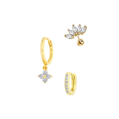 Cubic Zirconia Chain Hoop Earring
