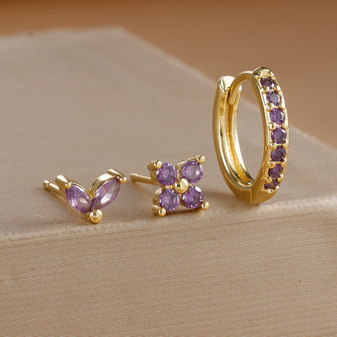 3PCS Stainless Steel Earrings