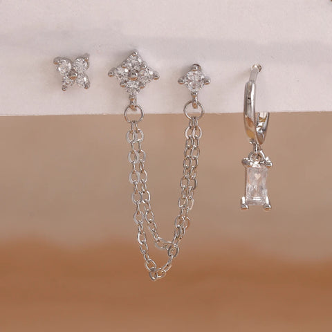 3PCS Exquisite Stainless Steel 12Earrings